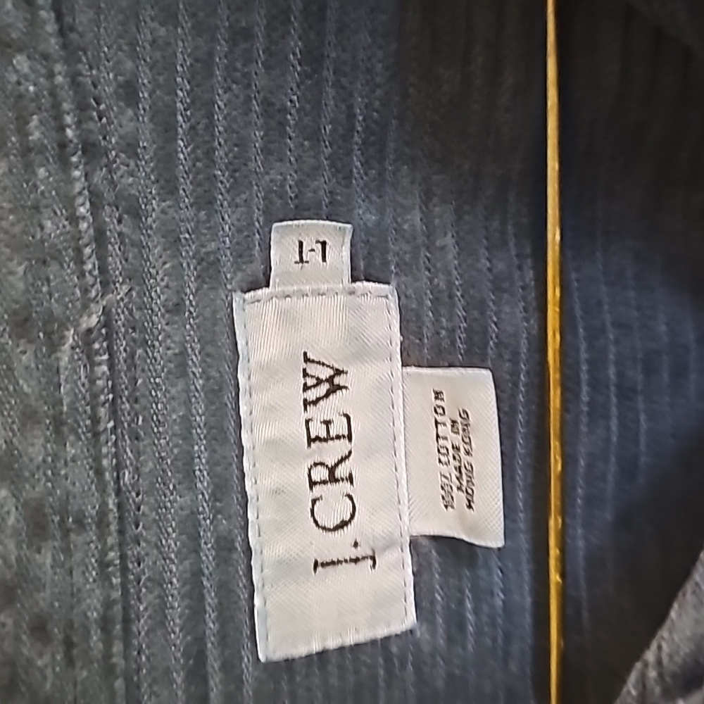 Men's J Crew distressed and worn in long sleeve corduroy shirt size large tall - Picture 2 of 8